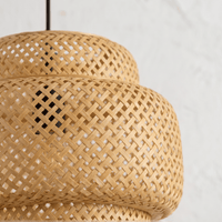 Suspension en Bambou Tressé Style Lanterne 30 cm