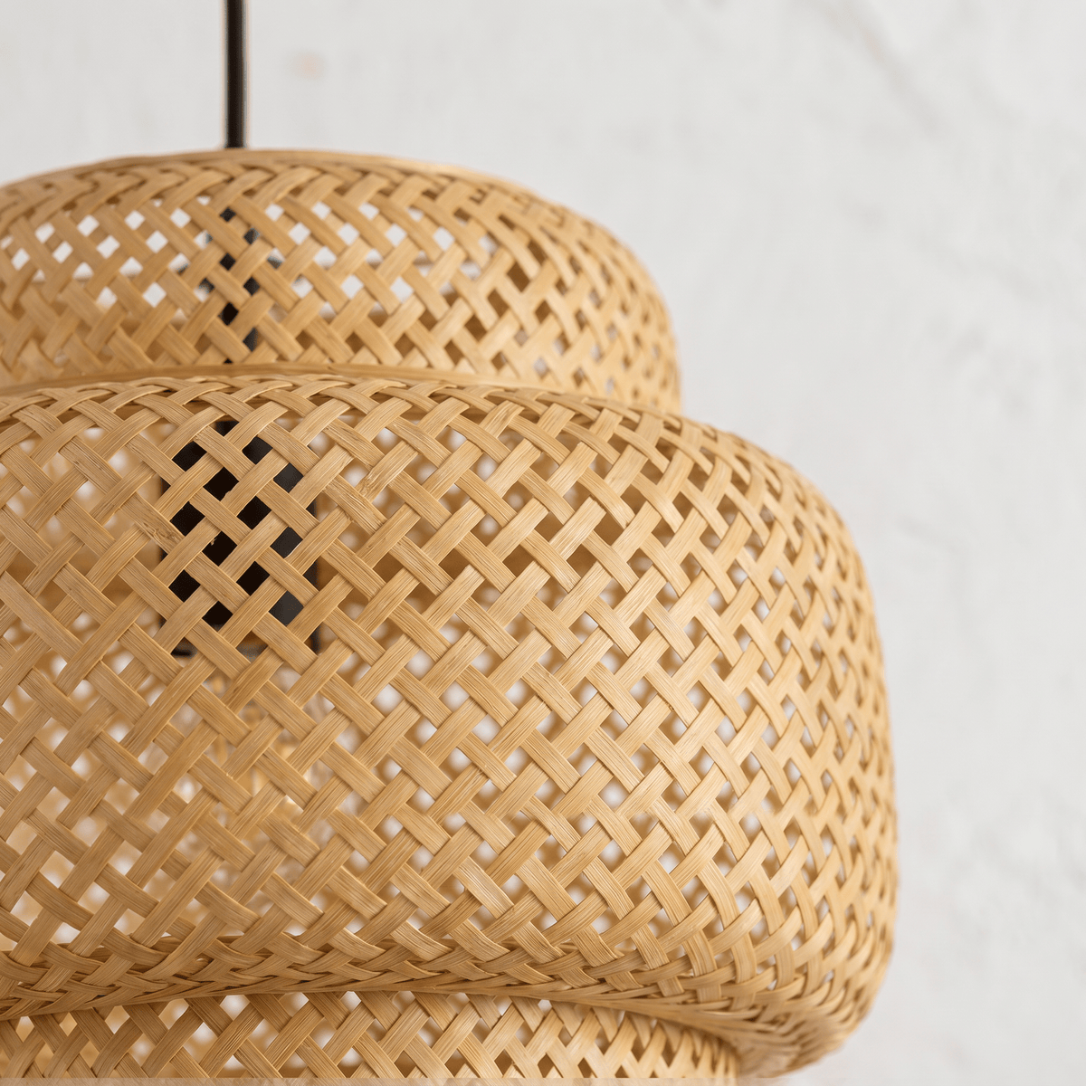 Suspension en Bambou Tressé Style Lanterne 30 cm