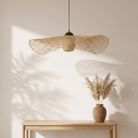 Suspension en Rotin Ailes avec Diffuseur Central
