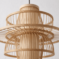 Suspension en Rotin Bambou Design Alvéolaire