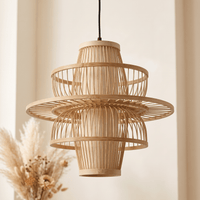 Suspension en Rotin Bambou Design Alvéolaire