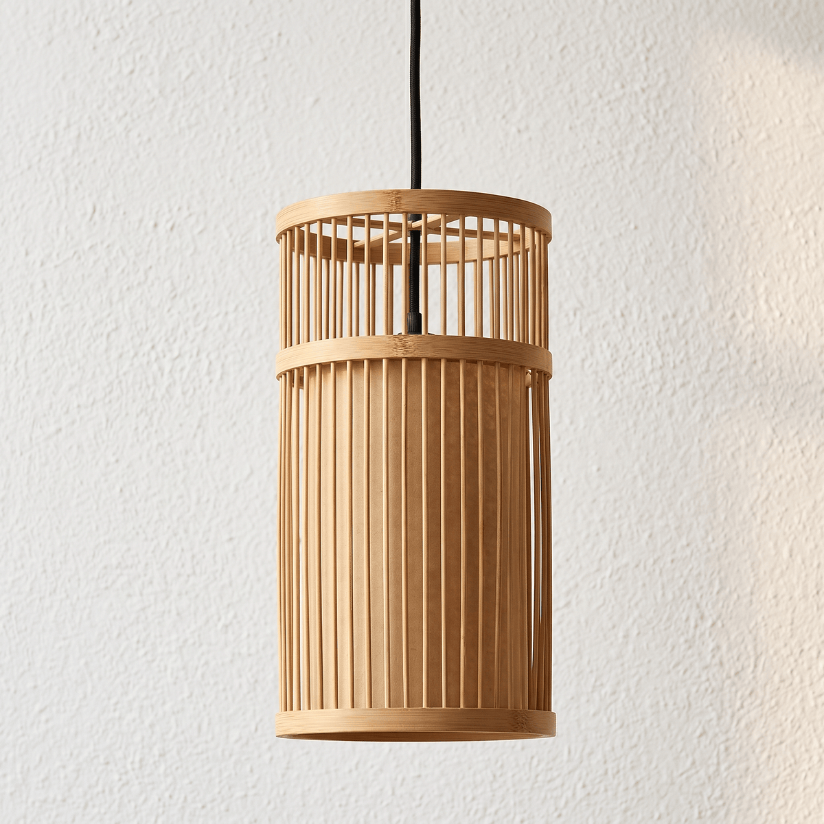 Suspension en Rotin Bambou Lanterne