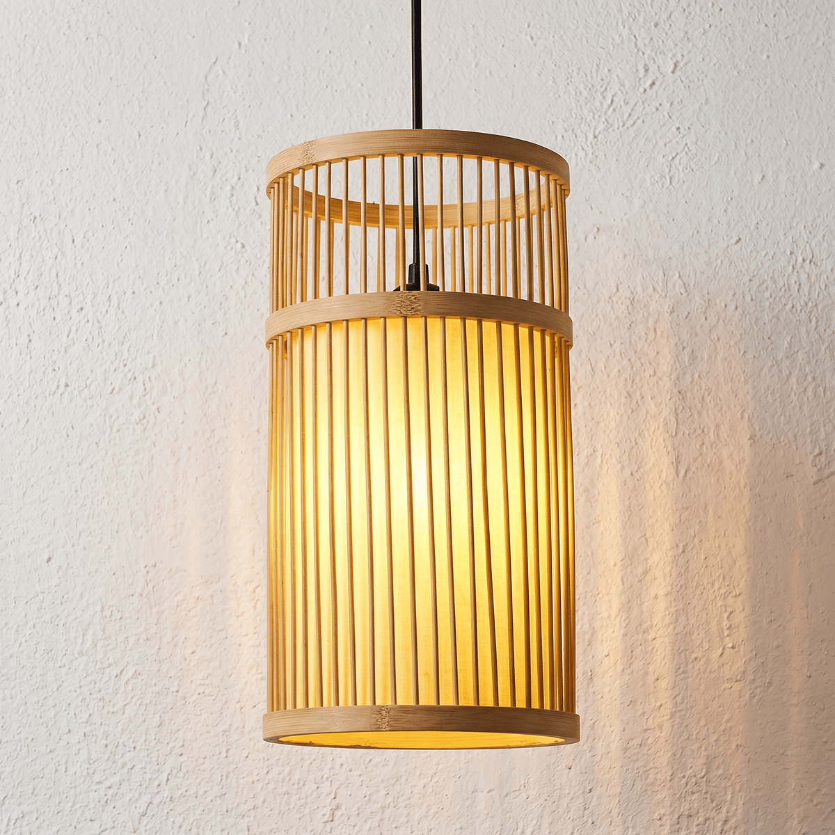 Suspension en Rotin Bambou Lanterne