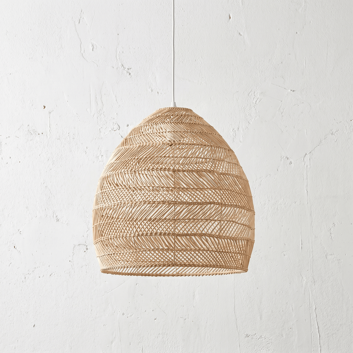 Suspension en Rotin Beige Cloche