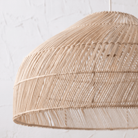 Suspension en Rotin Beige Cloche