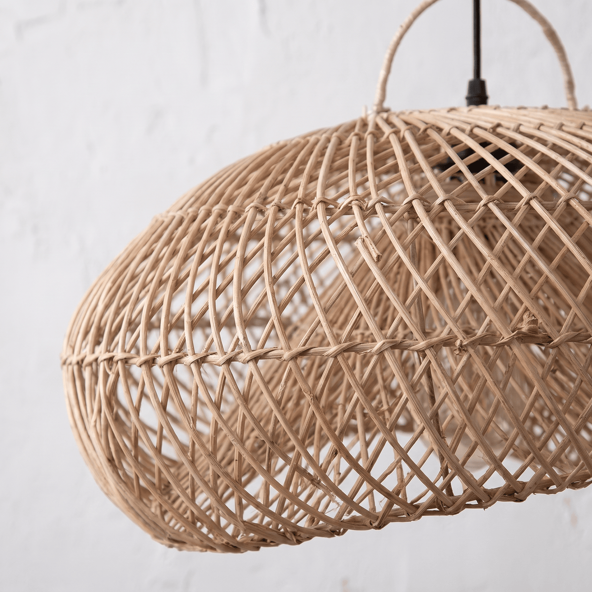 Suspension en Rotin Beige Doré Organique Design