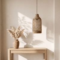 Suspension en Rotin Bouteille