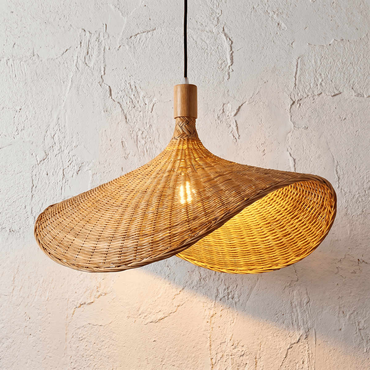 Suspension en Rotin Chapeau
