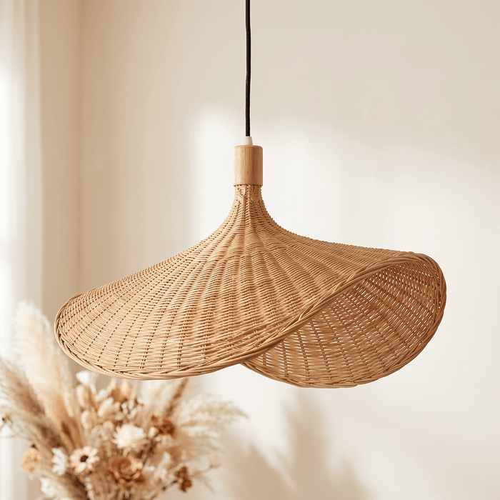 Suspension en Rotin Chapeau