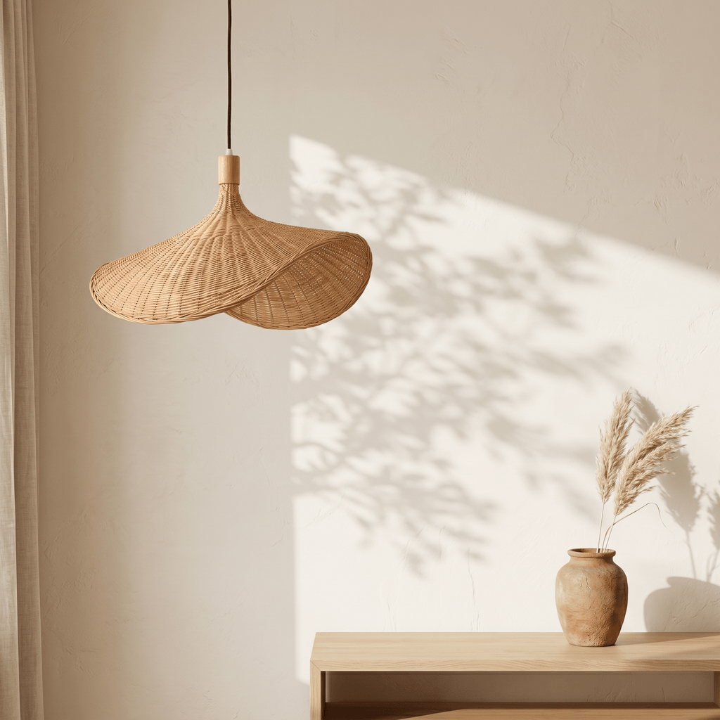 Suspension en Rotin Chapeau