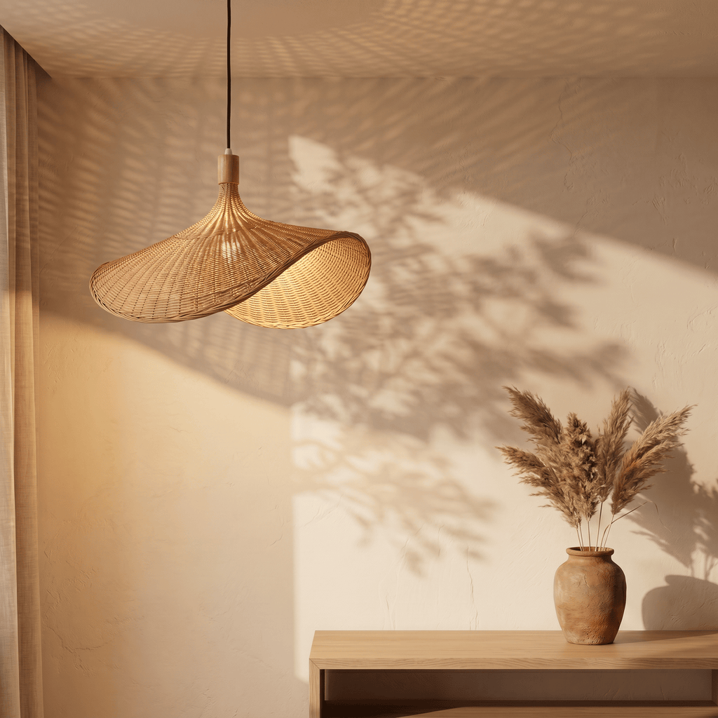 Suspension en Rotin Chapeau