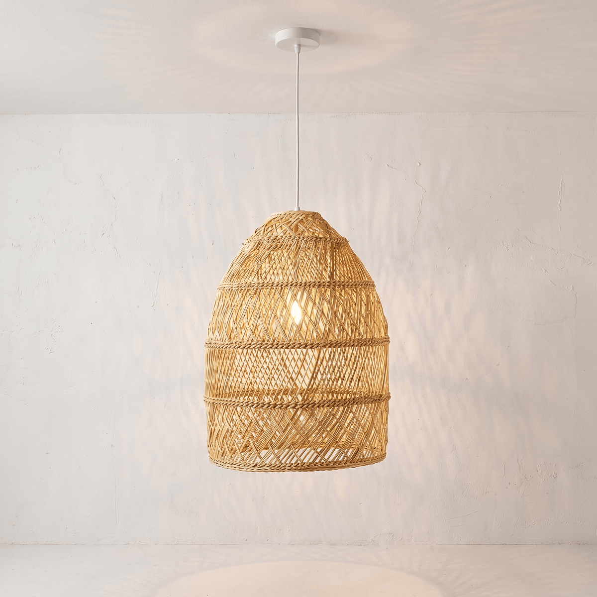 Suspension en Rotin Cloche