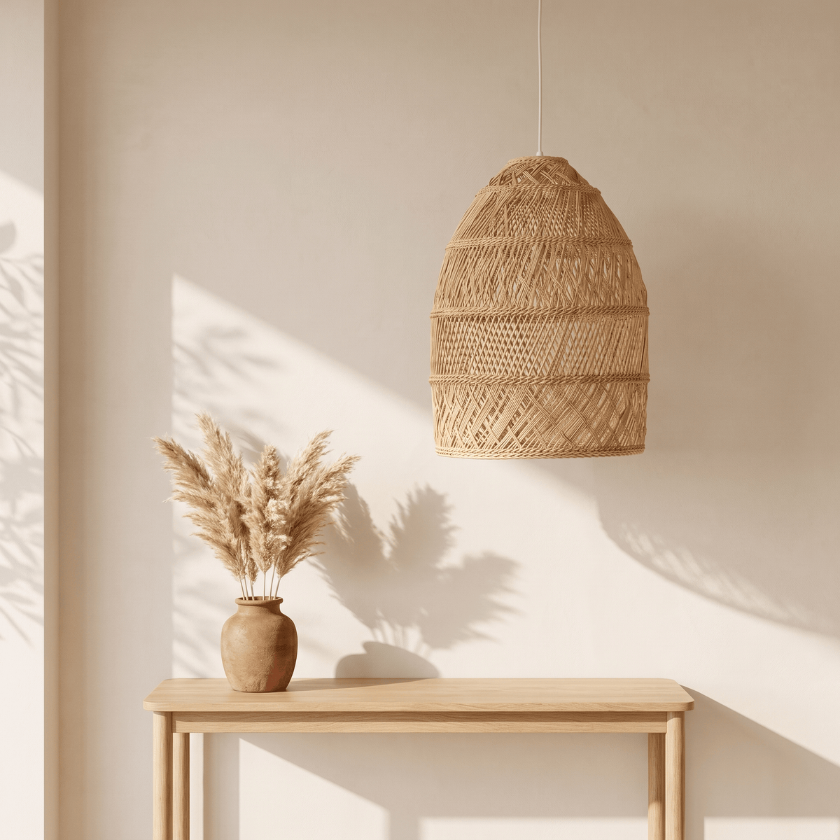 Suspension en Rotin Cloche
