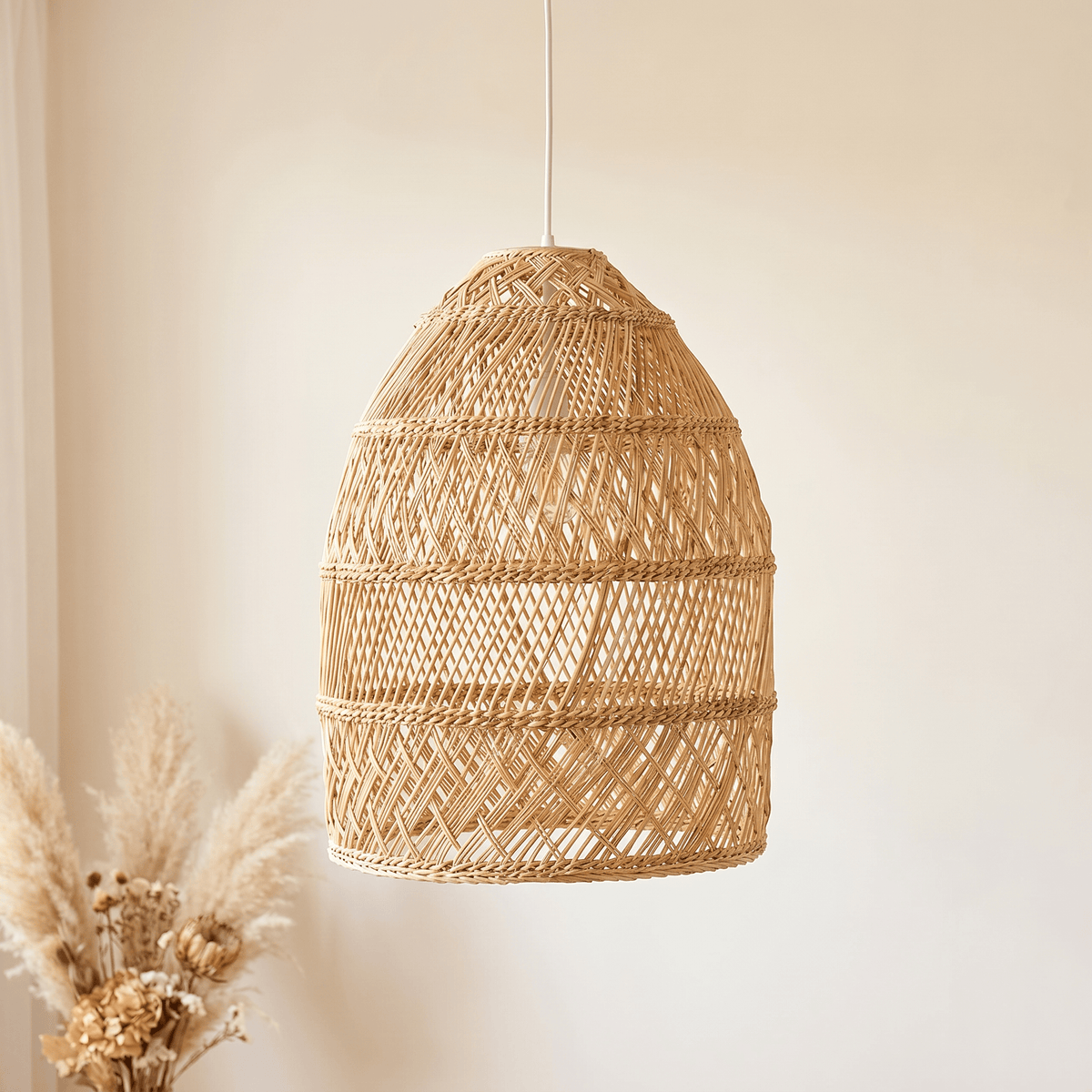 Suspension en Rotin Cloche