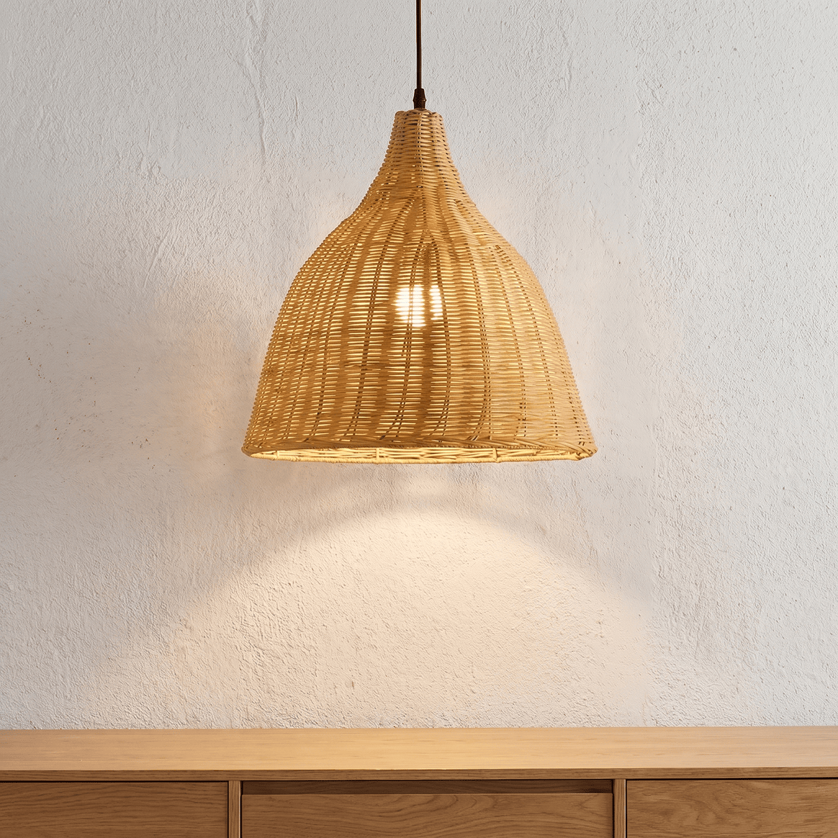 Suspension en Rotin Cloche pour Cuisine