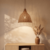 Suspension en Rotin Cloche pour Cuisine