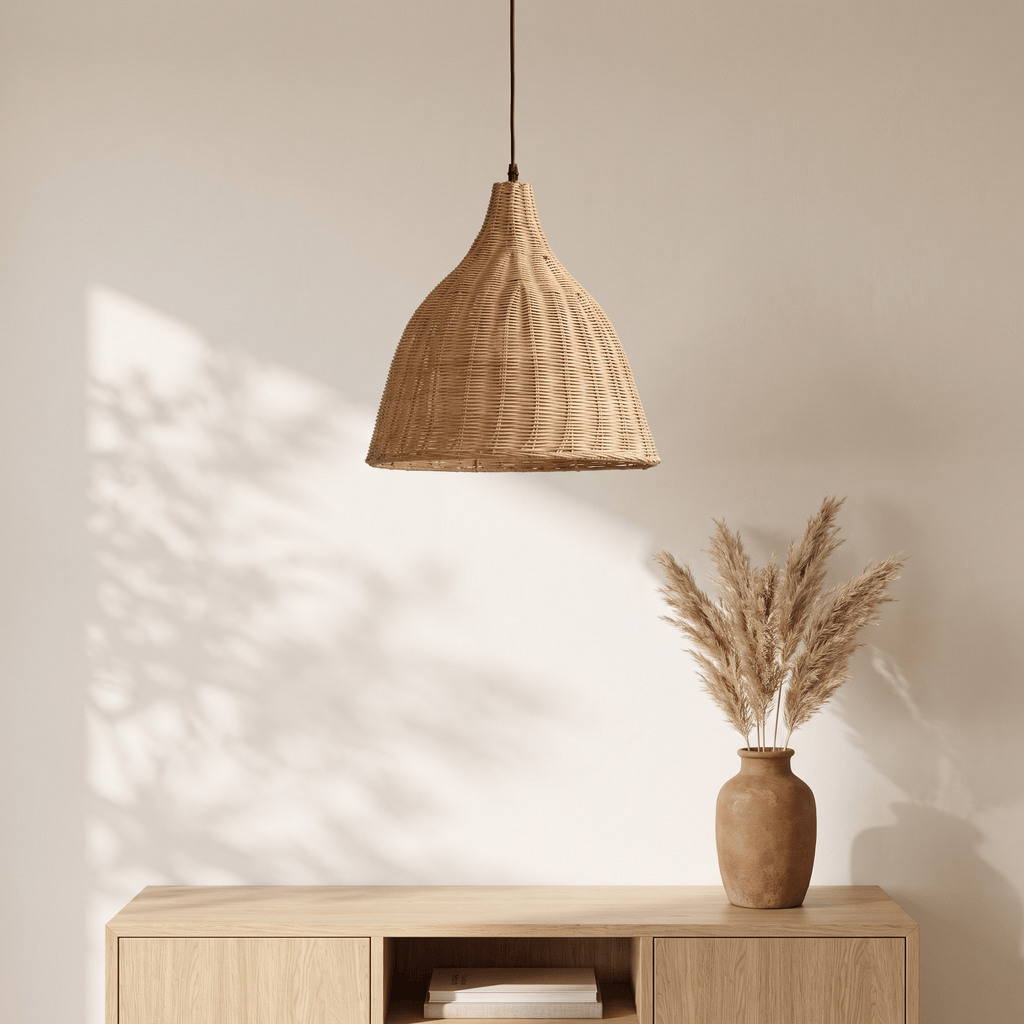Suspension en Rotin Cloche pour Cuisine