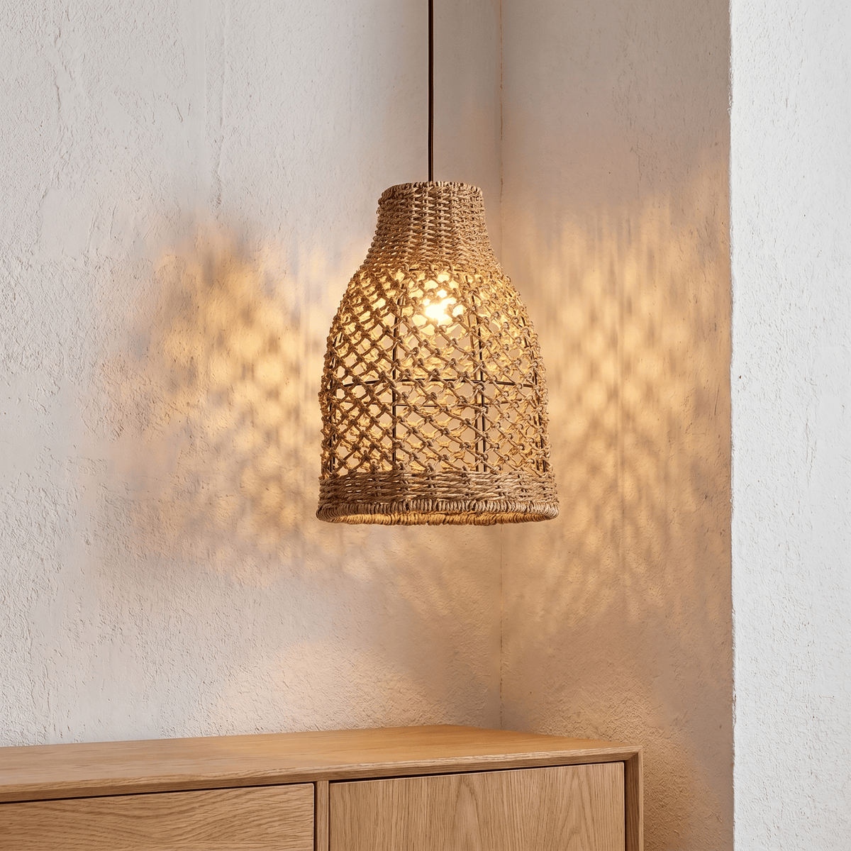 Suspension en Rotin Cloche Ventue