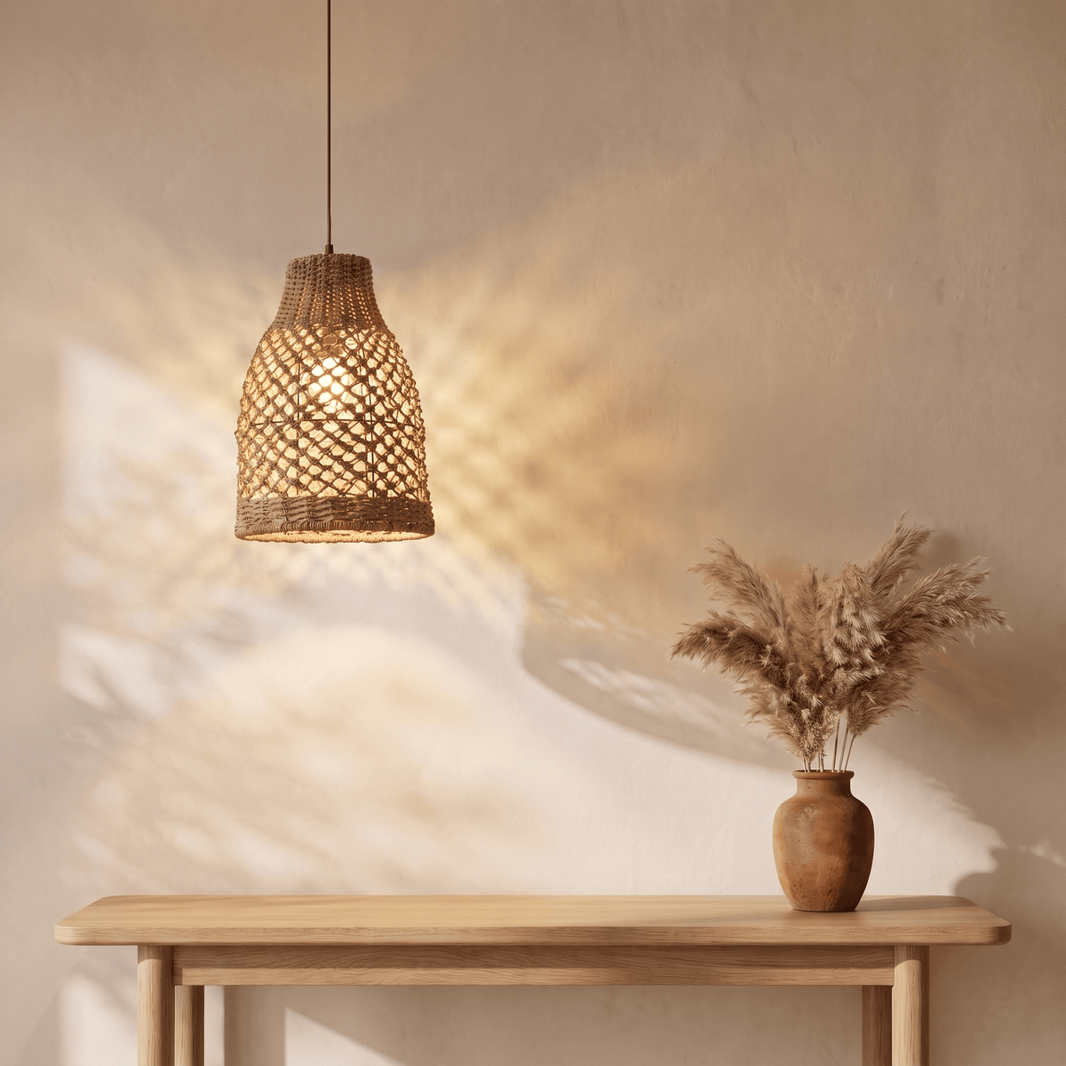 Suspension en Rotin Cloche Ventue