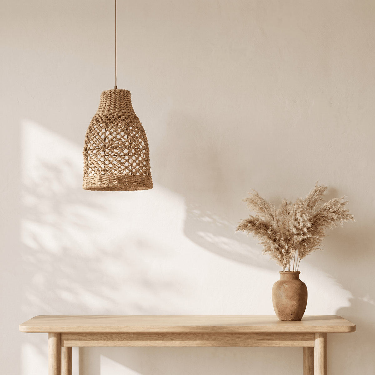 Suspension en Rotin Cloche Ventue