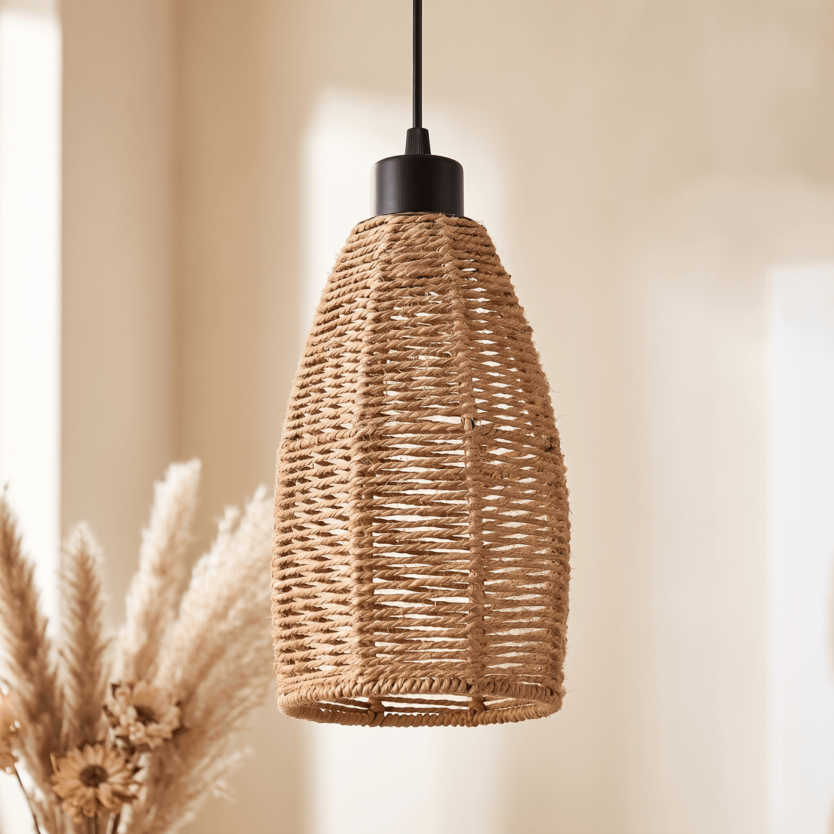 Suspension en Rotin Fuseau