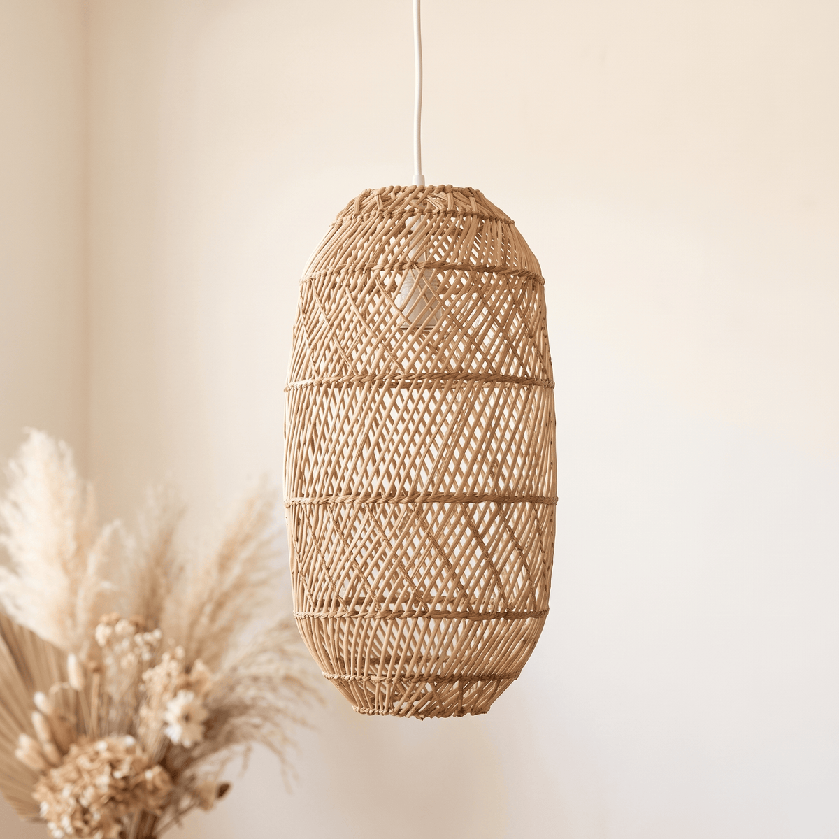 Suspension en Rotin Lanterne