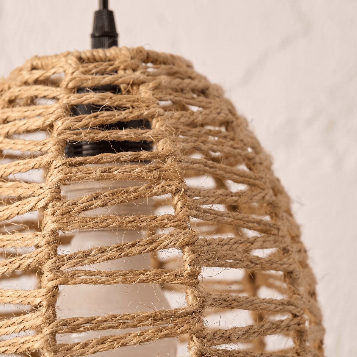 Suspension en Rotin Lanterne Arrondi