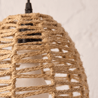 Suspension en Rotin Lanterne Arrondi
