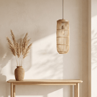 Suspension en Rotin Lanterne Verticale