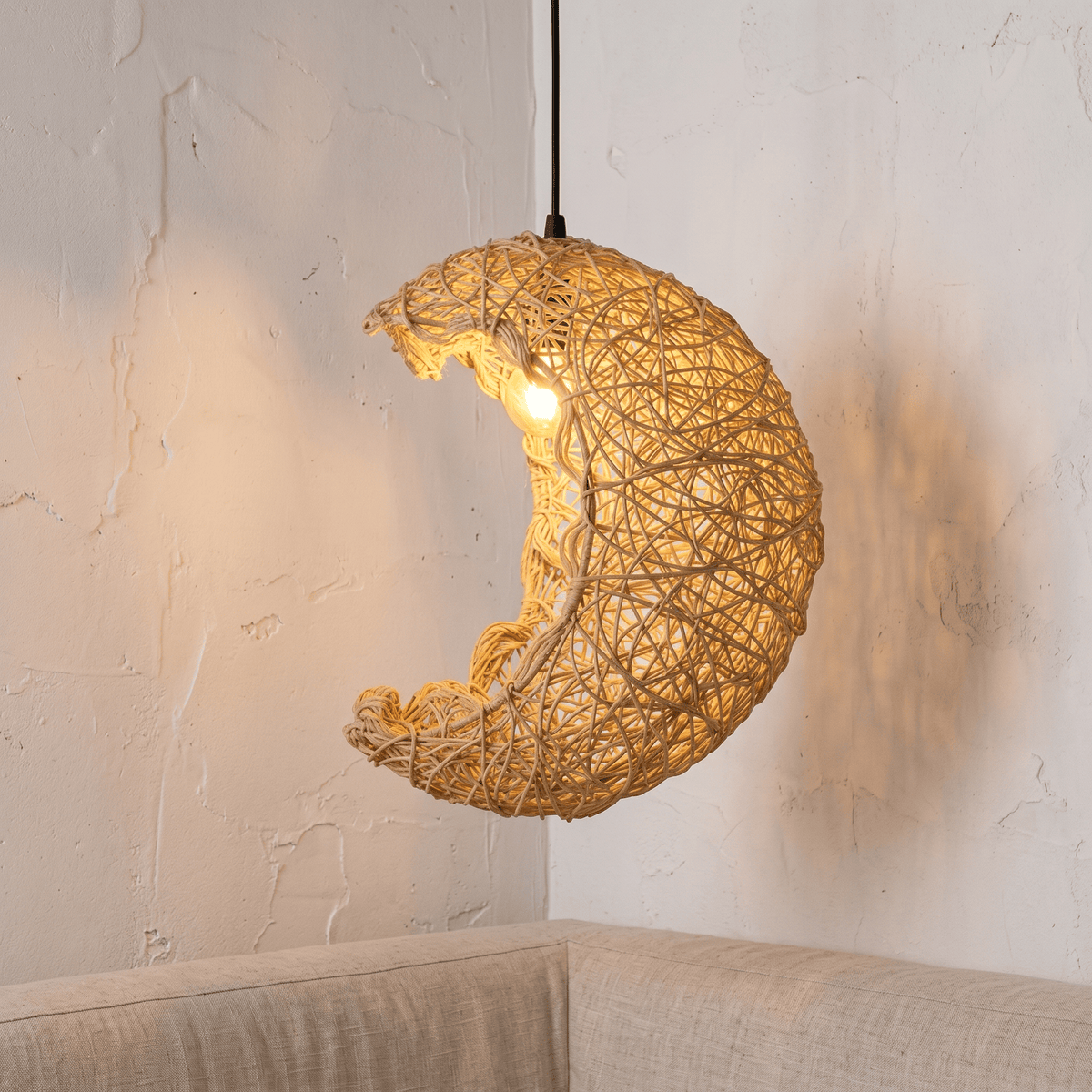 Suspension en Rotin Lune