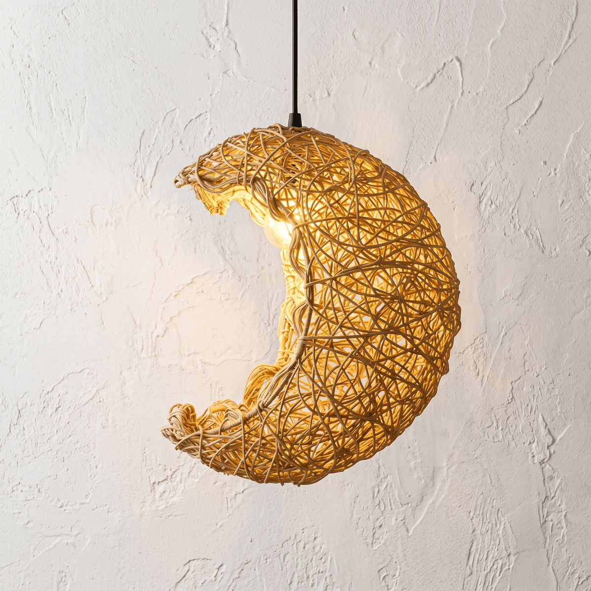 Suspension en Rotin Lune