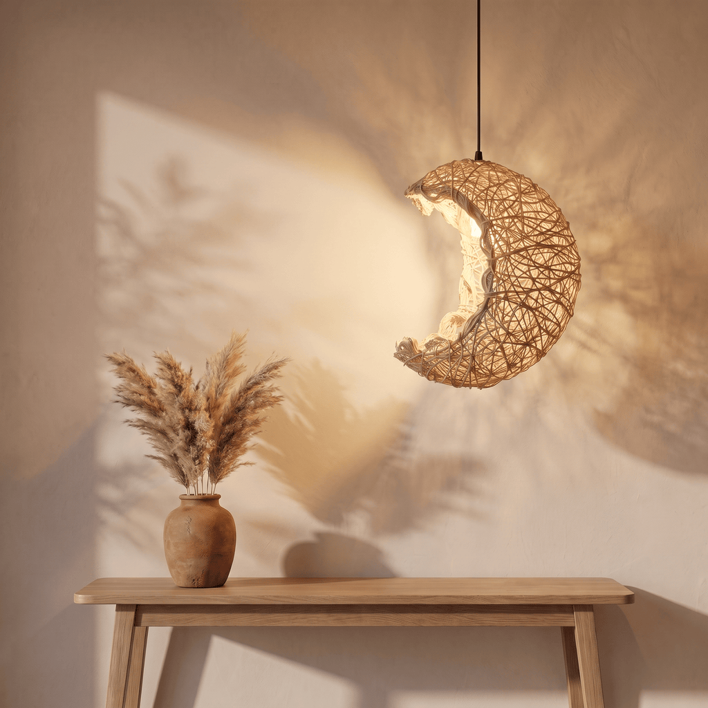 Suspension en Rotin Lune
