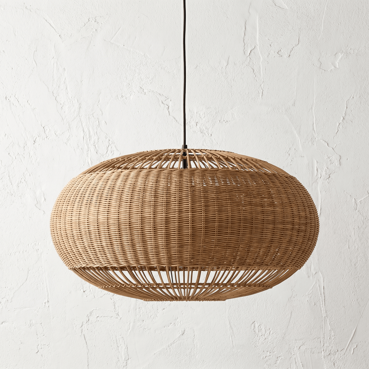 Suspension en Rotin Marron Tambour