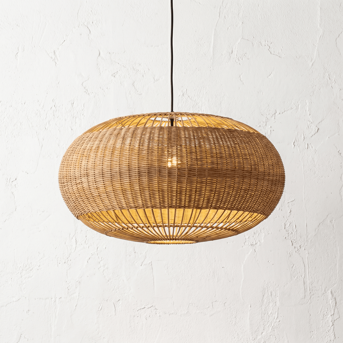 Suspension en Rotin Marron Tambour