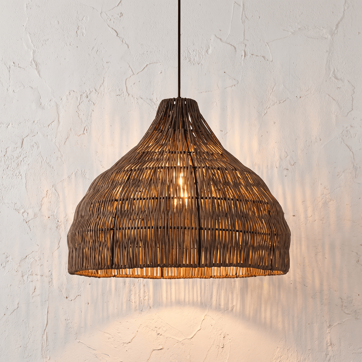 Suspension en Rotin Naturel Cloche Bohème