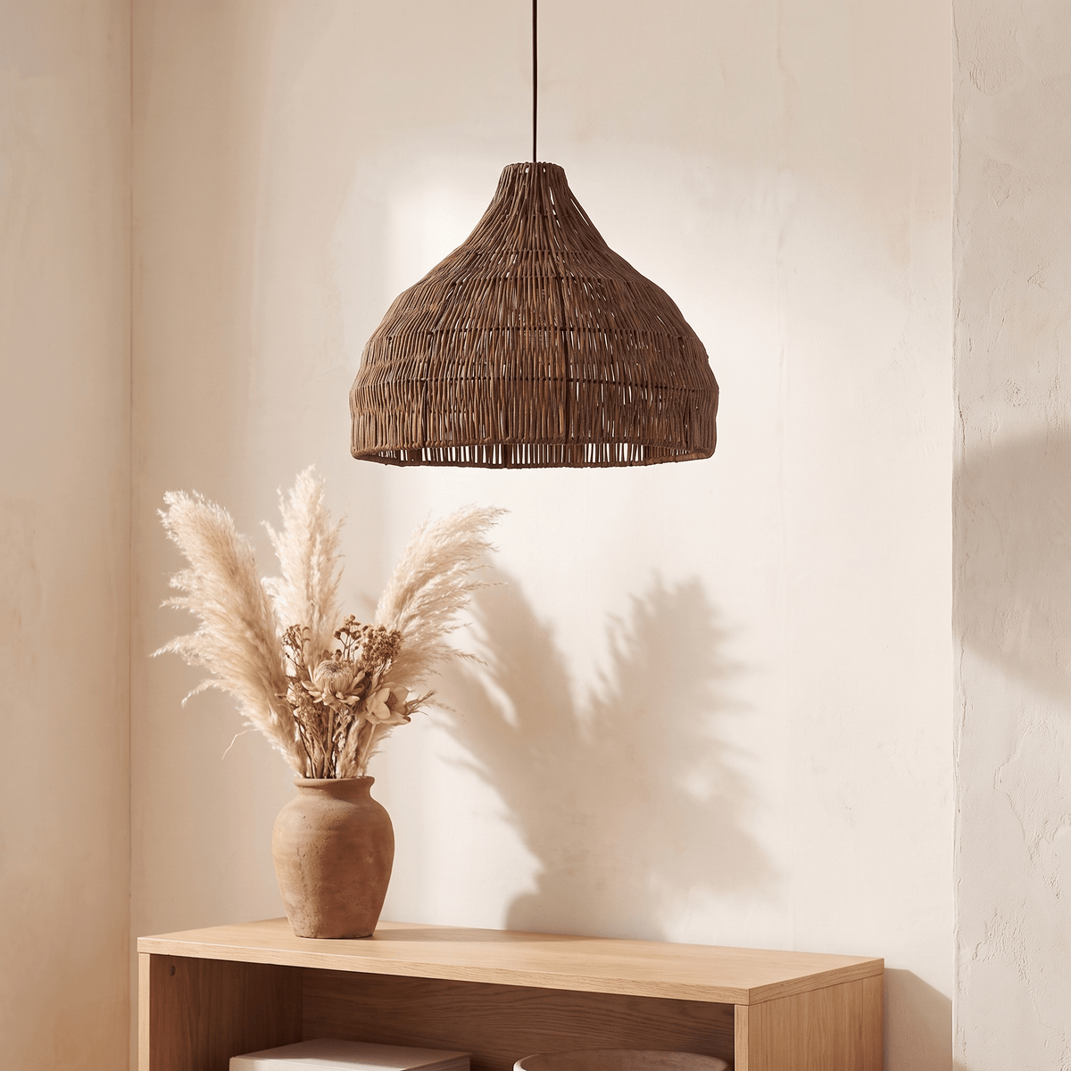 Suspension en Rotin Naturel Cloche Bohème