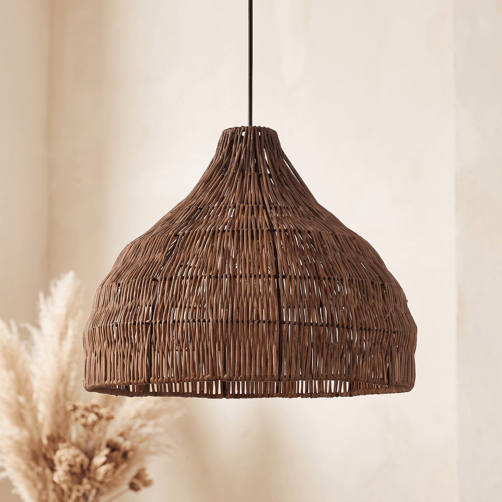 Suspension en Rotin Naturel Cloche Bohème