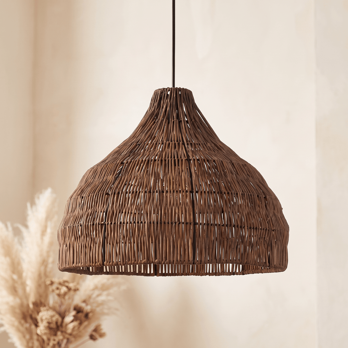 Suspension en Rotin Naturel Cloche Bohème