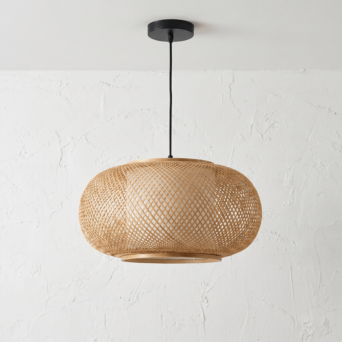 Suspension en Rotin Tambour
