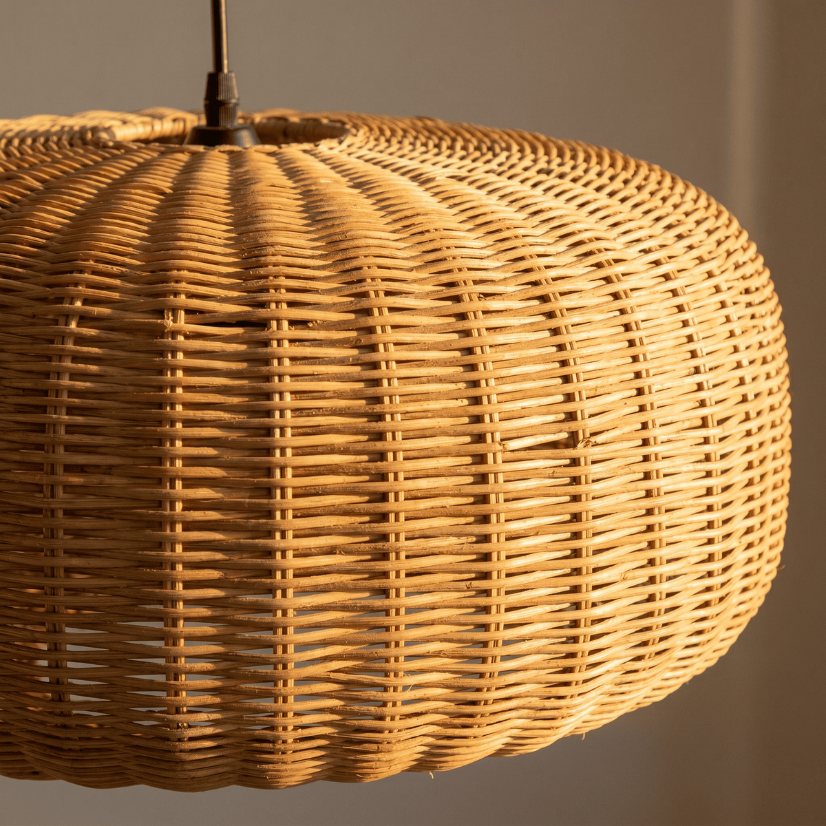 Suspension en Rotin Tambour Arrondi