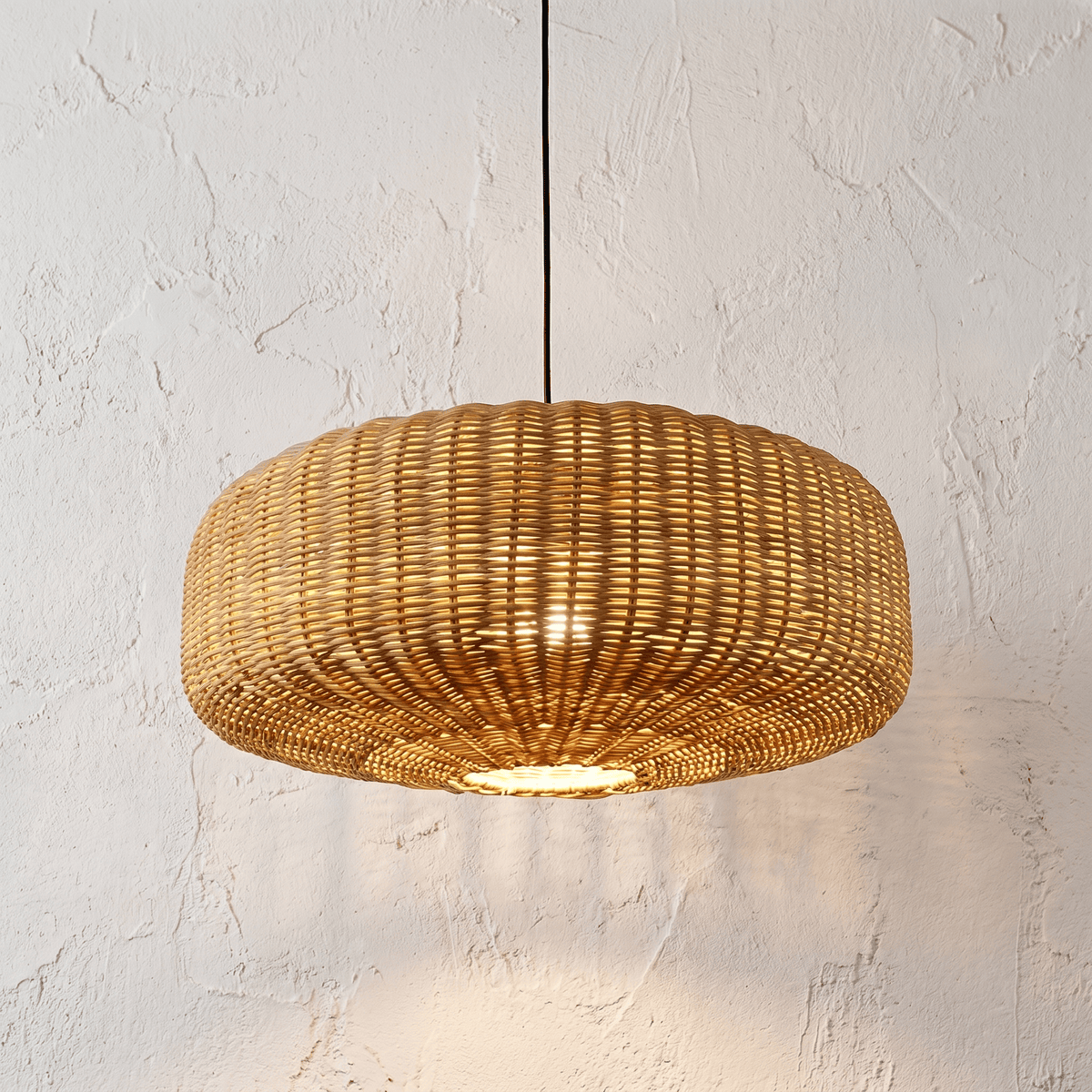 Suspension en Rotin Tambour Arrondi