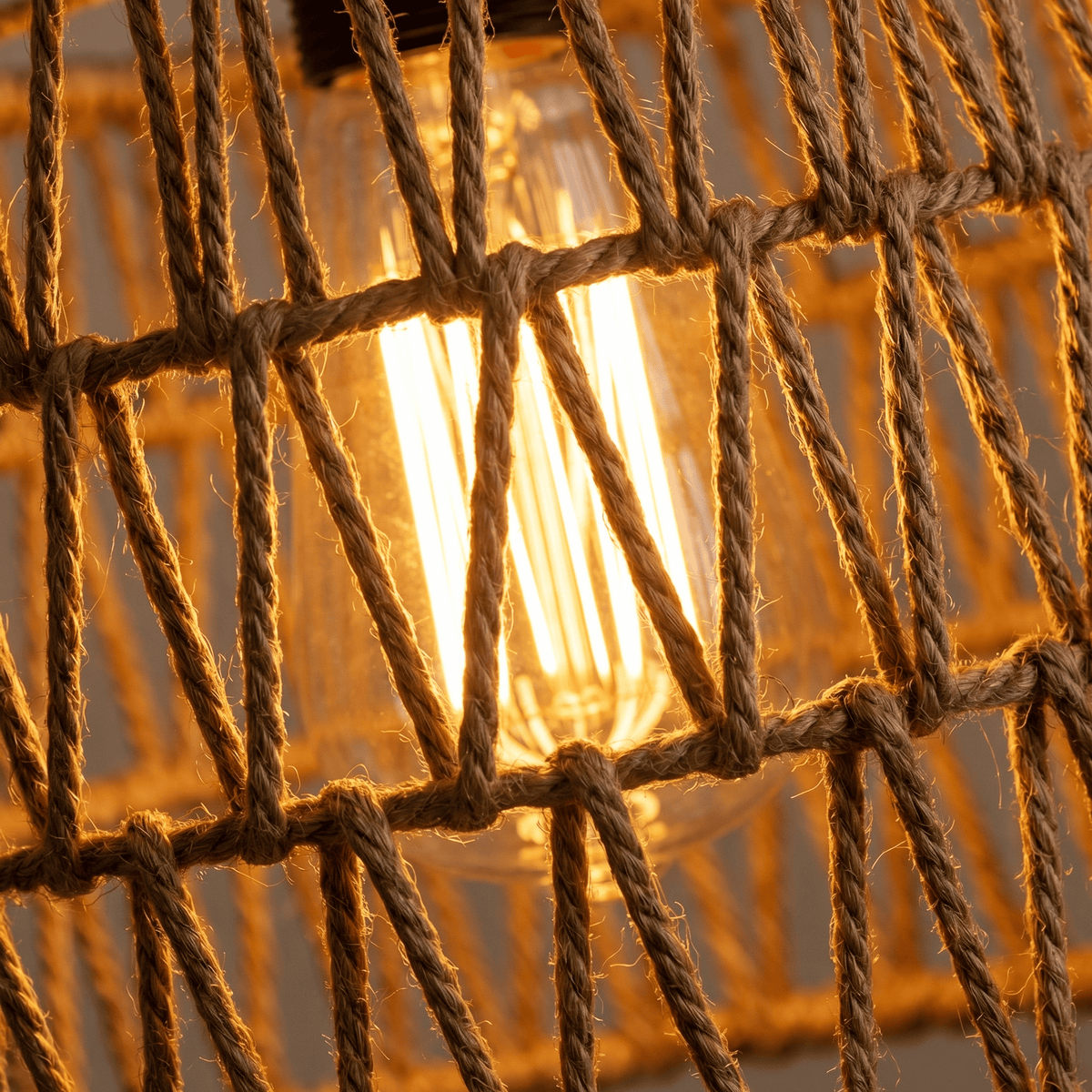 Suspension en Rotin Tambour Droit