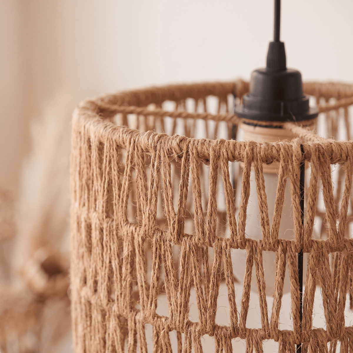 Suspension en Rotin Tambour Droit