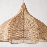 Suspension en Rotin Tulipe Beige