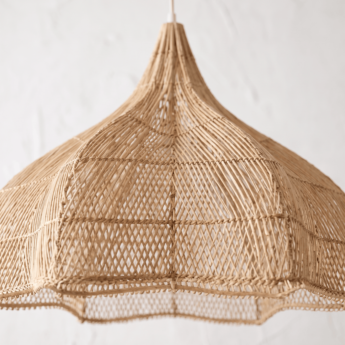 Suspension en Rotin Tulipe Beige