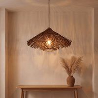 Suspension Rotin Noir Capeline Sauvage