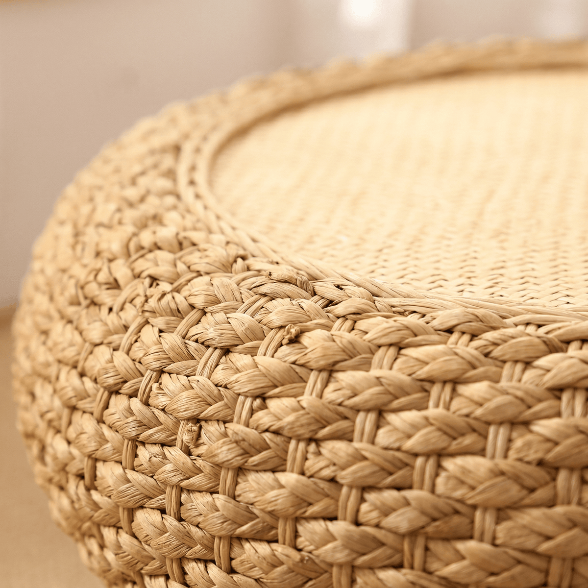 Table Basse Rotin Ronde Galet sur Pieds