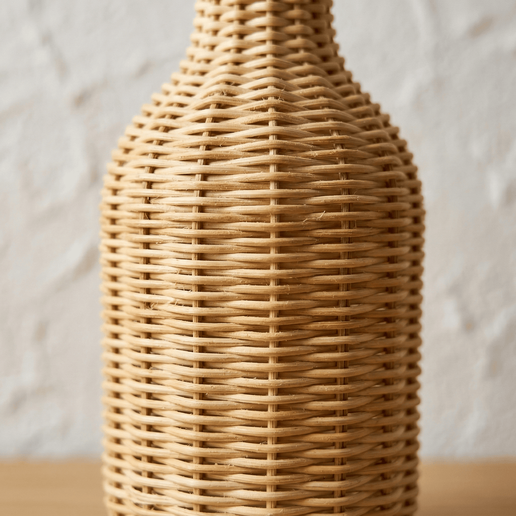 Vase Rotin Bouteille Élancé