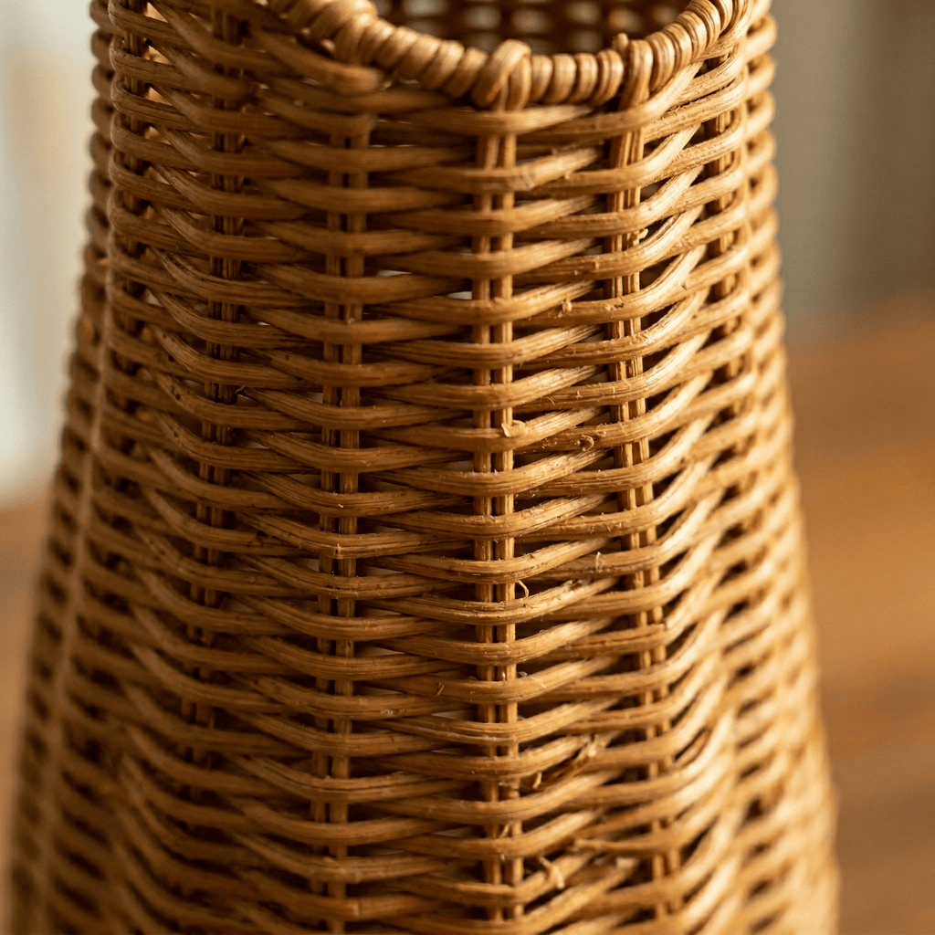 Vase Rotin Cylindrique Élancé