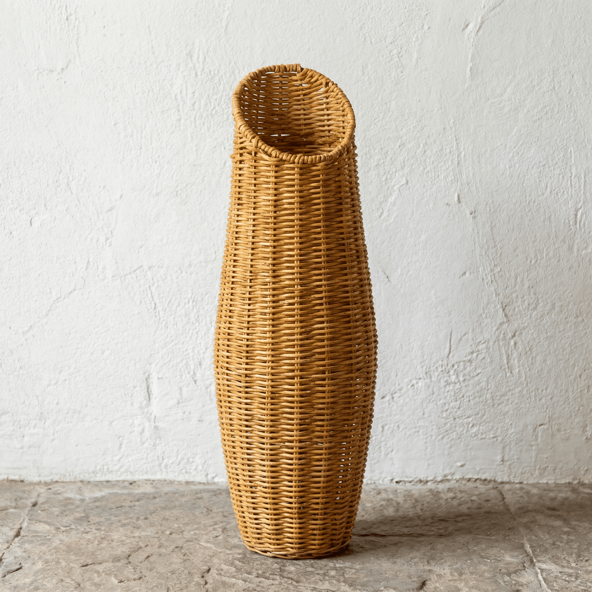 Vase Rotin Cylindrique Élancé